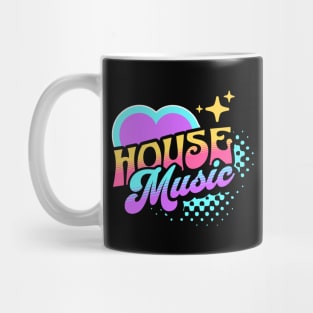 HOUSE MUSIC  - Y2K Retro Heart (blue/purple/white) Mug